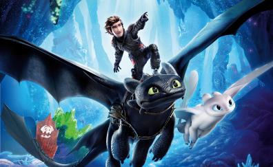 How to Train Your Dragon: The Hidden World, hiccup, toothless, dragon ride