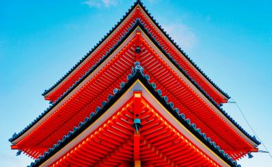 Asian architecture, building, red
