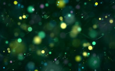 Green, bokeh, particle, abstract
