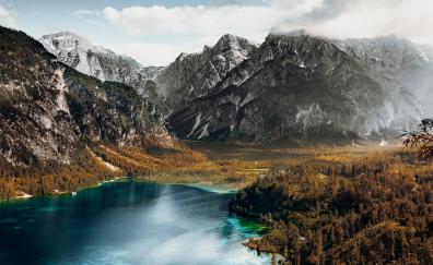 Mountains, adorable lake, forest, nature