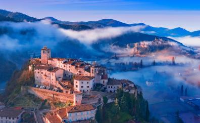 Italy's city, morning mist, cityscape