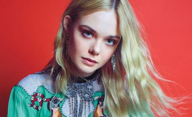 Elle Fanning, blonde and beautiful, actress