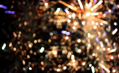 Bokeh, celebrations, lights, fireworks, 2018