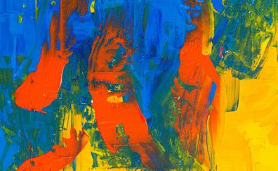 Texture, blue-orange-yellow art, abstract, wall art
