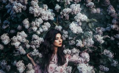Flowers and woman, photoshoot