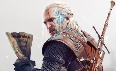Geralt of rivia, The Witcher 3: Wild Hunt, warrior, artwork