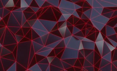 Red edges, triangular surface