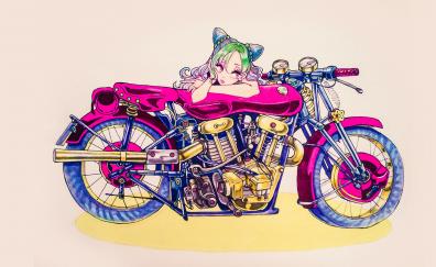 Bike, anime girl, Jolyne Cujoh, JoJo's Bizarre