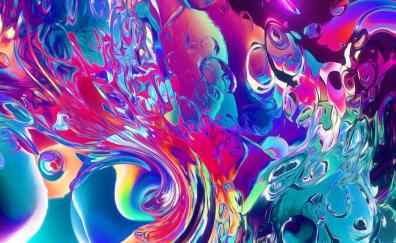 Liquid blast, colorful, abstract, art