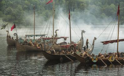 Vikings, boats, tv series, sailing, 2018