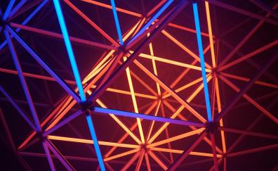 Neon shapes, structure, glow, triangle