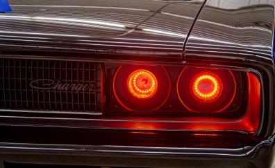 Dodge Charger's Headlight, red glowing