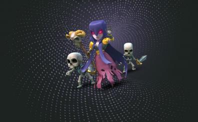 Witch, Clash of Clans, mobile game, skeleton army
