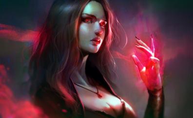 Scarlet Witch, marvel, superhero, magician, art
