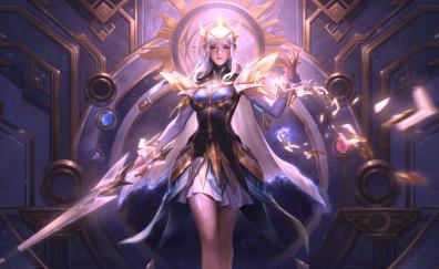 Beautiful game character, girl with sword, League of Legends