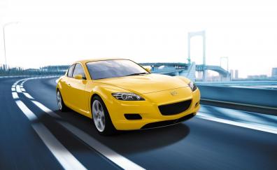 Yellow, Mazda RX-8, front