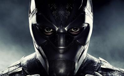 Black panther, superhero's face, movie, 2018
