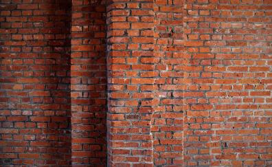 Brick wall, brown bricks, wall