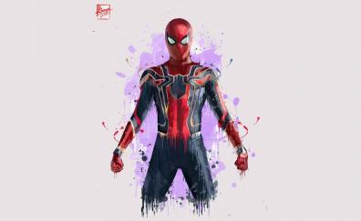 Spiderman, minimal, Avengers: infinity war, 2018, art