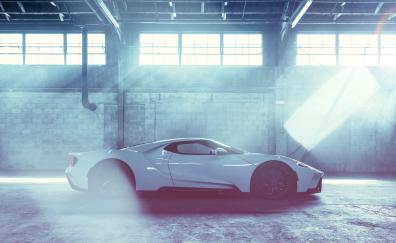 Ford GT, white, sports car