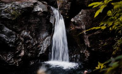 Stream, small waterfall, rocks, nature