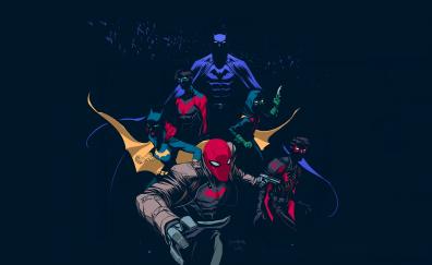 Batfamily, robin, red hood, artwork