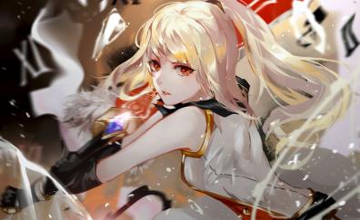 Warrior, anime girl, cute, artwork