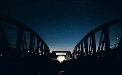 Bridge, night view, night, sky