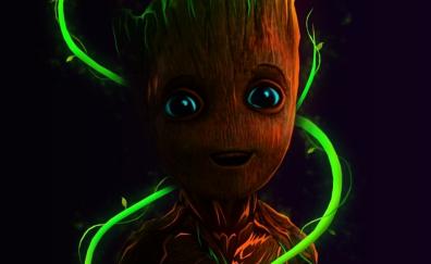 Cute baby Groot, adorable eyes, 2023
