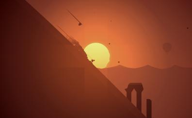 Alto's Odyssey, mobile game, sunrise, 2018