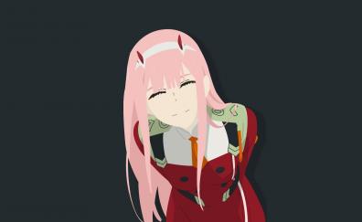 Minimal, pink hair, DARLING in the FRANXX, zero two