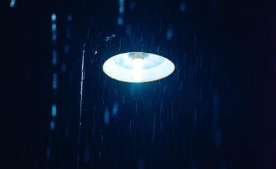 Lantern, lamp, rain, dark, night
