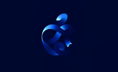 Apple Event, blue logo, minimal