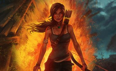 Tomb Raider, archer, Lara Croft, video game, fan art