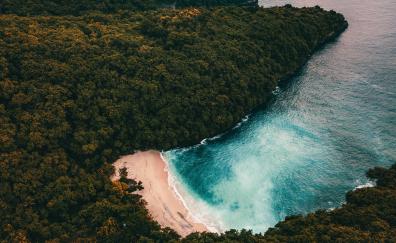 Aerial view, blue water, nature, coast, sea