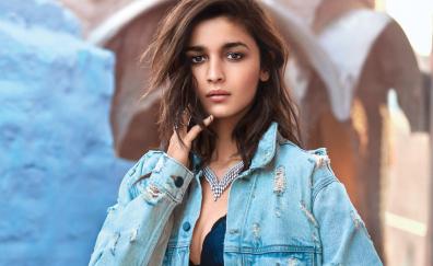 Alia bhatt, jeans shirt, bollywood, 2018