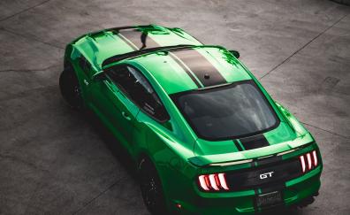 Green car, Ford GT, car's top view