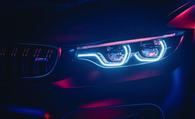 BMW M4, headlight, sports car