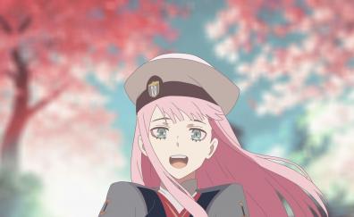 Zero Two, uniform, cute ana beautiful, anime girl