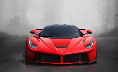 Sports car, red, Ferrari LaFerrari
