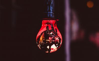 Red, portrait, light bulb