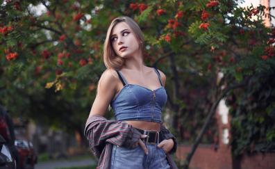 Woman model, outdoor shoot, beautiful