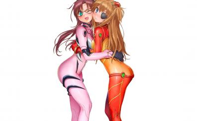Anime girls, Asuka Langley Sohryu, hug