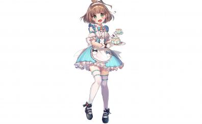 Cute maid, anime girl, original, minimal
