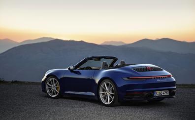 Convertible, blue, Porsche 911 Carrera 4S