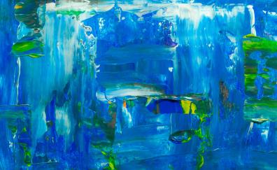 Blue-green, abstraction, art