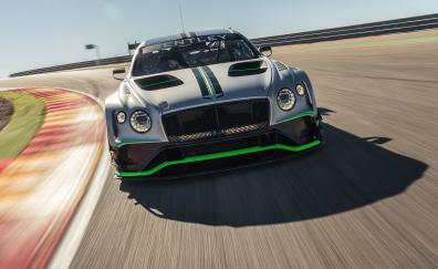 Bentley Continental GT3, on road, motion blur, front