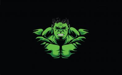 Hulk, angry green guy, minimal