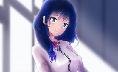 Cute, Rikka Takarada, SSSS.Gridman, blue hair, artwork