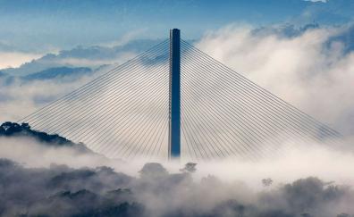 Puente Centenario, Centennial bridge, Panama, Sky, clouds, modern architecture